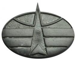 Эмблема петличная Космические войска, нового образца, защитная, металл (пара)