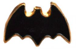 Эмблема петличная Летучая мышь, длина 1,4 см, металл, на усах (пара)