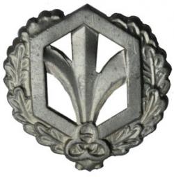 Эмблема петличная Войска РХБЗ, старого образца, защитная, металл (пара)